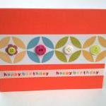 Handmade Birthday Geometric Button Greeting Cards..