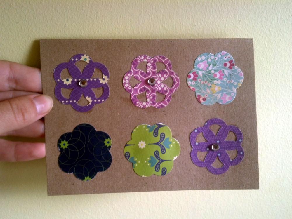 Recycled Floral Die Cut Card